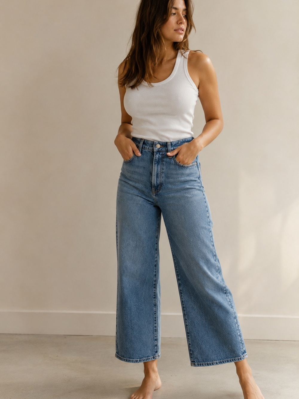 Madewell Curvy Perfect Vintage Wide Leg Crop Jeans 26P High Rise Denim - Picture 1 of 8